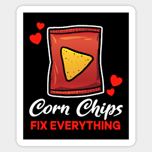 Corn Chips fix everything saying Sticker